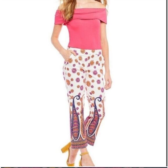 Trina Turk Paisley Cropped Pants - Picture 1 of 10